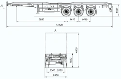 Semi-trailer 9408-32 with axles HJD13Y30S18-2050T16-060 with carrying capacity 12 tonnes