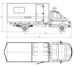 Petrol-powered trucks mod. 3008CN-1 without CMU on the basis of chassis GAZ mod. 2310/TS GAZ mod. 2310