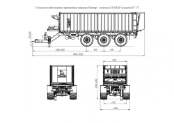 Agricultural trailed machine hopper - dump truck TONAR model BS 17 (with fertiliser spreader) with axles of TO production