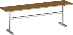 Bench for canteen on metal frame