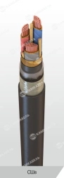 Power cable with copper conductors with paper insulation impregnated with viscous or non-flowing composition for voltage 6, 10 k