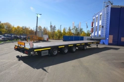 Semitrailer Politrans 94184-053. In design: metal platform with load platform, with flatbed in the front part of the trailer.