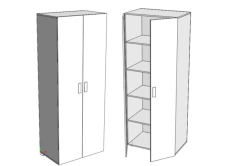 Linen cupboard with handles