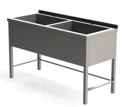 Double-section stainless steel washing bath, model VMKN-2