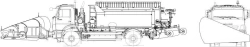 Road combined sweeping machine DMK-65V on the basis of KAMAZ 53605-37 chassis