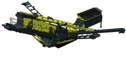 Equipment for extraction and processing of solid minerals, construction, waste processing: mobile inclined screen
