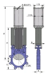 Valstok VA Series VA Series cast iron knife gate valve with pneumatic actuator
