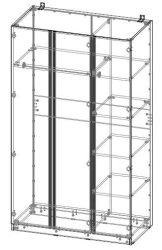 A03.4.2050 Three-door cupboard with handle-profile 1200x2050x600