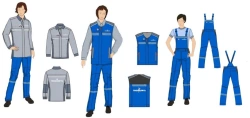 Women's sets for working personnel (jacket-shirt, waistcoat, dungaree) special for employees of the organisations of the system