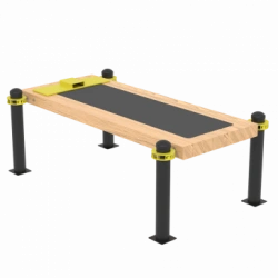 Bench for performing the test "Flexion-extension of the arms in a supine position on the floor with a platform for recording the