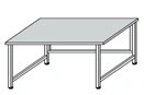 Metal lab technician's table on metal frame SL-1(m)