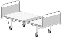 KF2-01-"MSC" (MSC-1102D) - Functional bed, on wheels, metal backrests with a decorative insert made of light fibreboard, bed - s