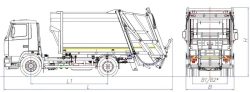 Rear-loading rubbish truck of model MK-3544-03