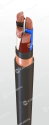 Power cable with copper conductors insulated with polyvinylchloride plasticate of reduced fire hazard for voltage 660, 1000
