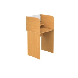 Table (lcp) for a foreign language classroom with acoustic half-cabinet