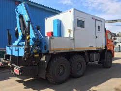 Special purpose vehicle with KMA type hydraulic loading crane on the basis of KAMAZ 43118 and its modifications 41K03N-U6