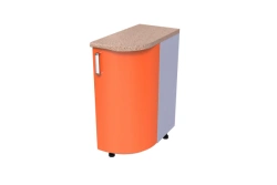 Kitchen corner side table KS-01 radius left (open, closed)
