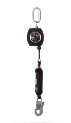 Protective device of retracting type "HB-02 rope" with carabiner , article number vnt HB02C set 0052.