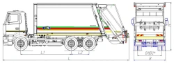 Rear-loading rubbish truck of model MK-3545-11