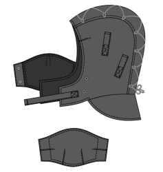 Heat resistant helmet for protection against thermal risks of electric arc, designed for use in I-II, III, IV and