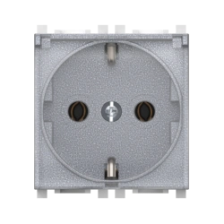 CADUCEUS ALING Experience flush-mounted socket outlet with cover 16A, 250V~, 2M, silver, art. 74103.S