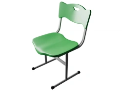 Student chair, not adjustable, round tube, straight ski, plastic Stand-Up STU-2.03