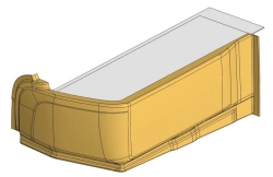 Rear right catwalk trim with right-hand panel assembly with cover 529222-5107098 SB