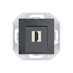 CADUCEUS ALING PRESTIGE Flush-mounted socket outlet with Keystone HDMI module type A-A, graphite, ref. 60163.2 (mechanism)