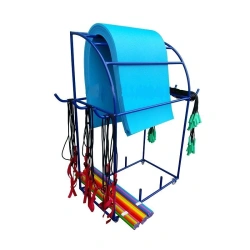 Set for group classes with movable shelving unit
