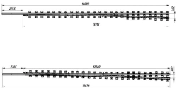 1/11 P65 grade 1/11 frame rail with spur (project 2750.11.000/-01; 2750.12.000/-01)
