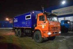 Mobile steam generating unit (MPU), UZST brand, type UZST03, modification 6890-21 on KAMAZ 43118-50 chassis.