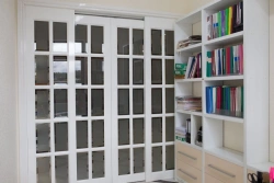 Wooden office shelving unit