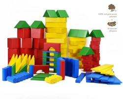 Children's floor hollow wooden construction set BUILDER - 124 elements