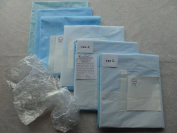 Set of operating linen from nonwoven fabric, disposable, sterile, for electrophysiological studies, "Larix".