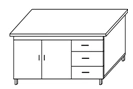 Laboratory metal table and cabinet STF-4(m)