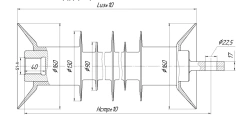 Insulator fixing rod insulator with ribbed sheath made of organosilicon rubber FSPKr 160-25/1,5-P