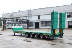 Semi-trailer Tverstroimash 993941 modification 0021 variant platform with double folding hydraulic gangways
