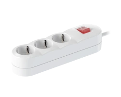 CADUCEUS ALING Connecting products 3x16A extension cord with switch 3,6kW, 250V~, 3x1,5mm2, 1,5m, white, art. 44301.0