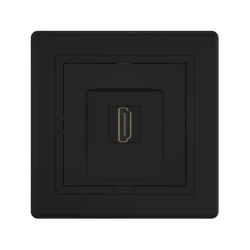 CADUCEUS ALING PRESTIGE Flush-mounted socket with Keystone HDMI module type A-A, white, black (soft touch), art. 6163.?1?1?1