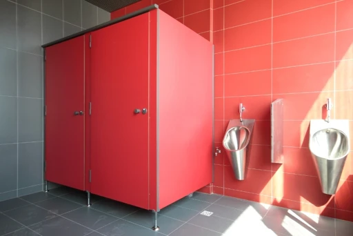 Public Toilet Partition System - HPL Plastic with Steel Frame