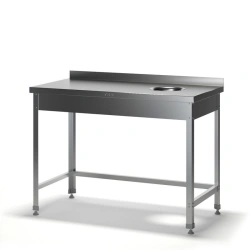 Waste collection table SSN-2 with stainless steel edge