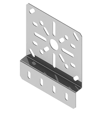 Mounting plate MP134x150, with overall dimensions 134x150 mm, with metal thickness 1,5 mm, hot-dip galvanised steel.