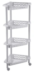 4312421; Corner shelf unit "TEREZA" 4 shelves 400X270X840 MM (Light grey)