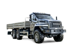 Flatbed truck Ural 4320-18 with "NEXT" cab (Equipment options: FG 9JS135TA gearbox; clutch: ZF, Hammer; transfer case: URAL).