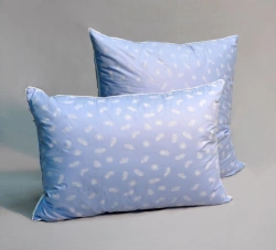 Cushions of cotton, mixed and synthetic fabrics with fibre filling