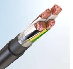 Power cable with plastic insulation for rated voltage 0,66 and 1 kV, alternating current frequency 50 Hz, not spreading