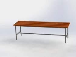 Bench on metal frame