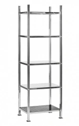 Industrial cleanroom furniture made of stainless steel, series "Crystal", Viking: KR-ST, shelving unit