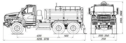 Tank truck for transportation of food liquids (technical water) ??? 4680M2-20 on chassis URAL 5557-6151-70, 5557-6151-72, 5557-6