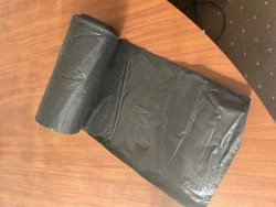 180 l OfficeClean LDPE rubbish bags, 90*110 cm, 65 microns, 10 pcs, heavy-duty, black, on a roll